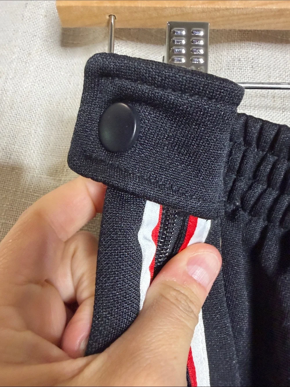 Jordan Black Sweatpants with Red and White Side Stripe
